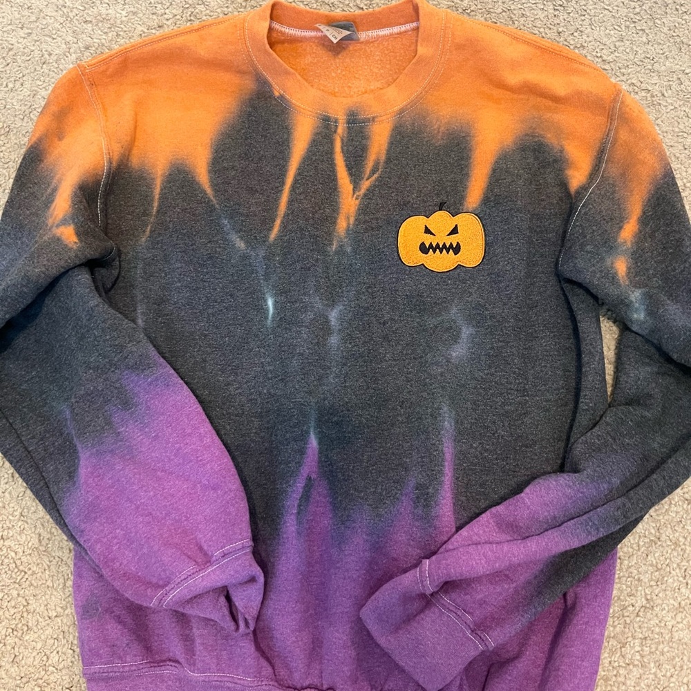 Dip Dyed Halloween Crew Neck Sweat Shirt